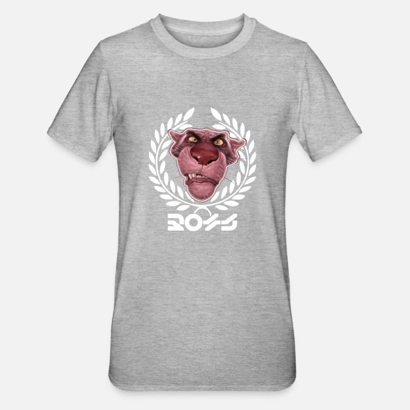 Boxy Panter - Unisex Polycotton T-Shirt - Grau meliert