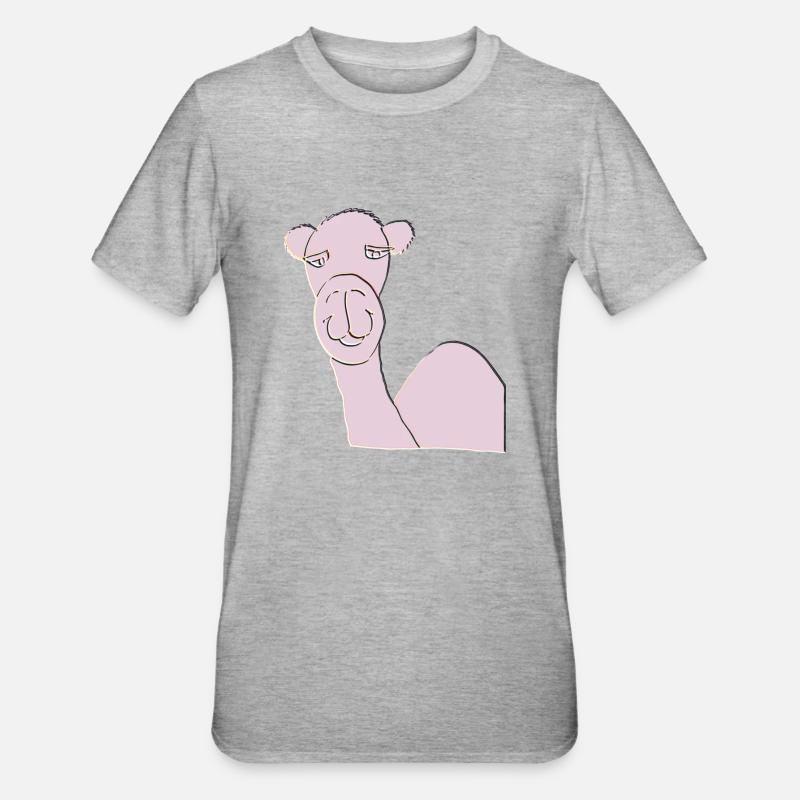 kamel rosa - Unisex Polycotton T-Shirt - Grau meliert