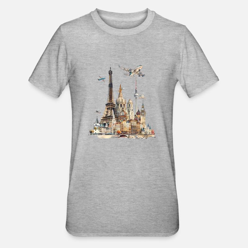 Chaque point de repère a sa propre histoire - T-shirt polycoton Unisexe - gris chiné