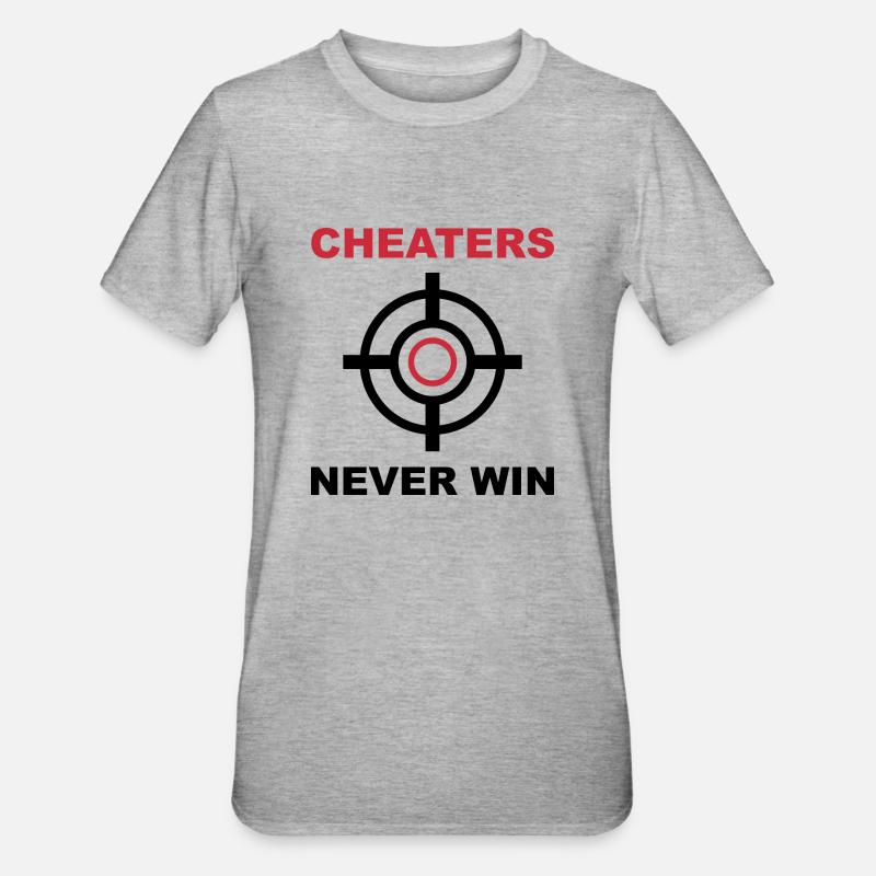 Cheaters Never Win - Unisex Polycotton T-Shirt - heather grey