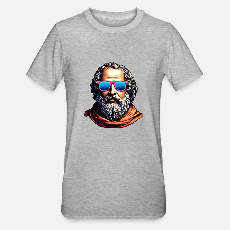 Buste Philosophe Rétro - T-shirt polycoton Unisexe - gris chiné