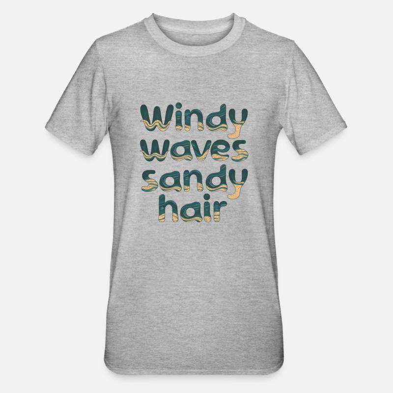windy waves - Unisex Polycotton T-Shirt - Grau meliert