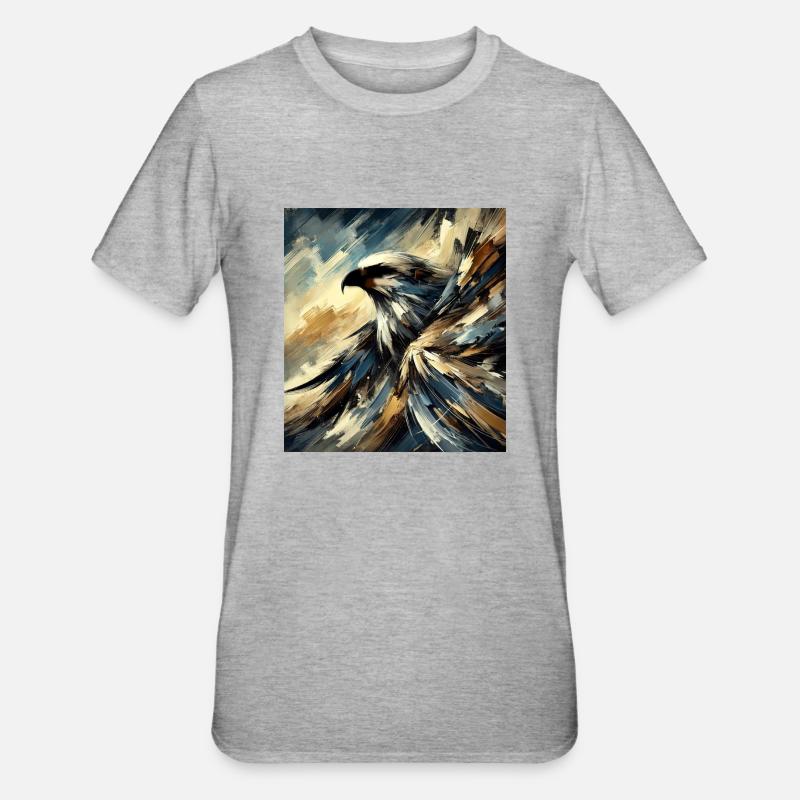 Abstract Eagle - Unisex Polycotton T-Shirt - heather grey