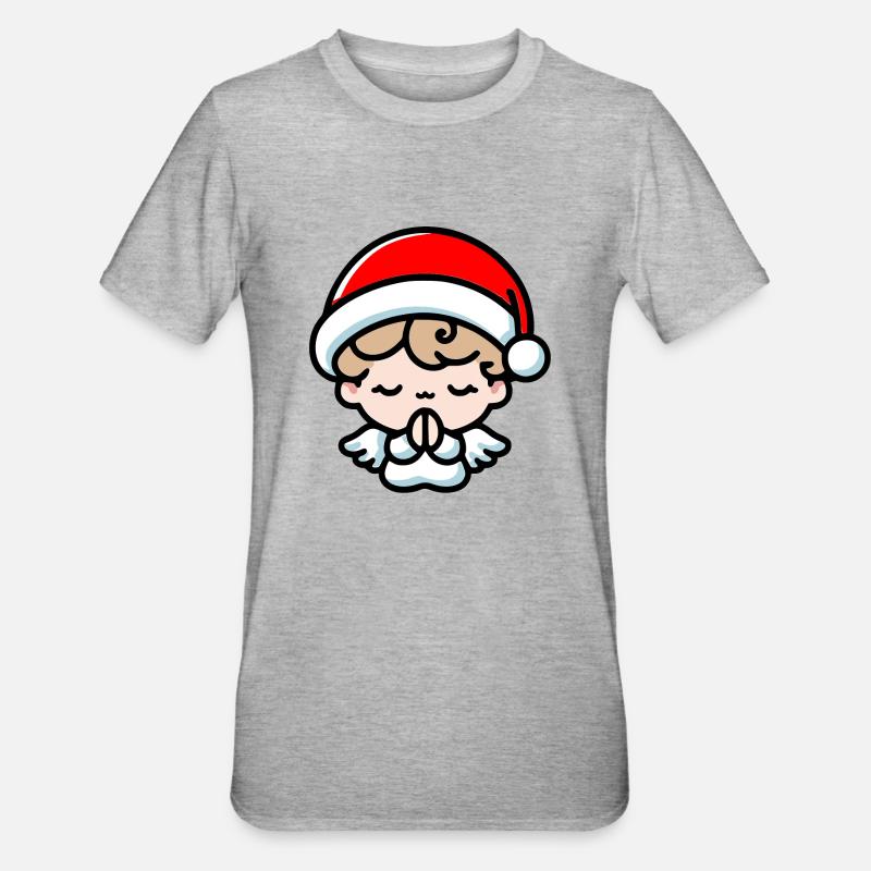 Weihnachtsengel - Unisex Polycotton T-Shirt - Grau meliert