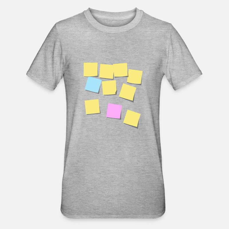 Postit notes - Unisex Polycotton T-Shirt - heather grey