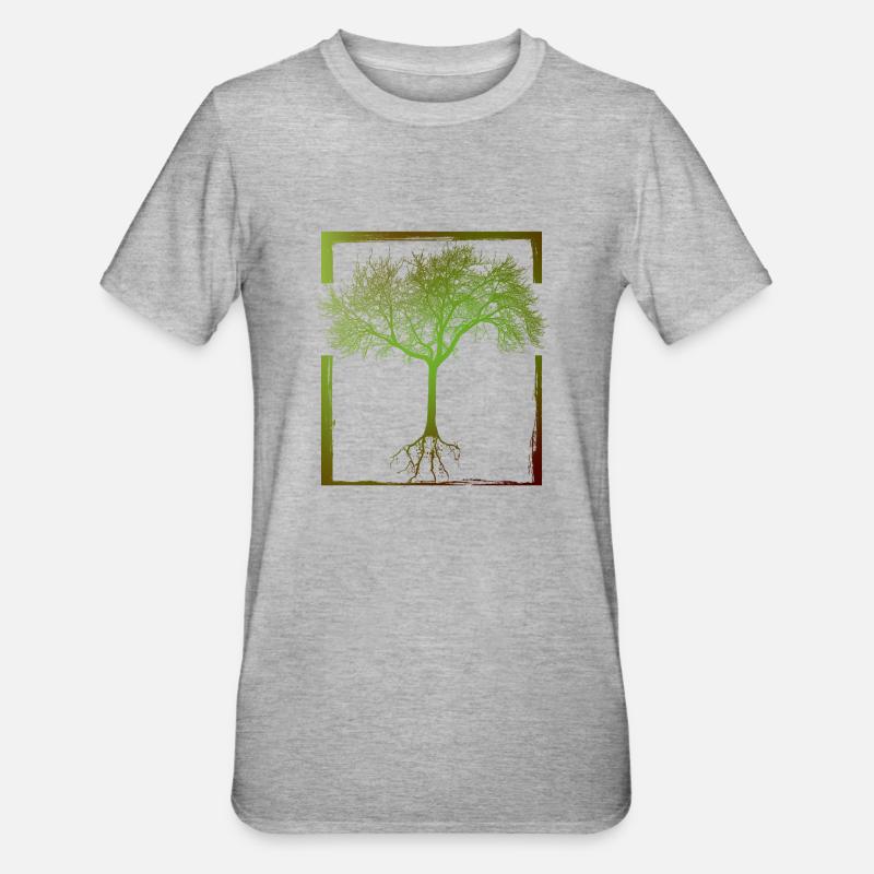 Mutter Natur - Rahmen 01 - Unisex Polycotton T-Shirt - Grau meliert