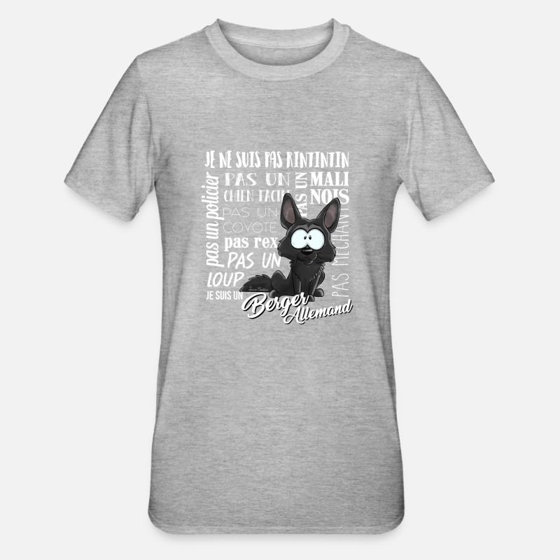I am German Shepherd - black - whiteFR - Unisex Polycotton T-Shirt - heather grey