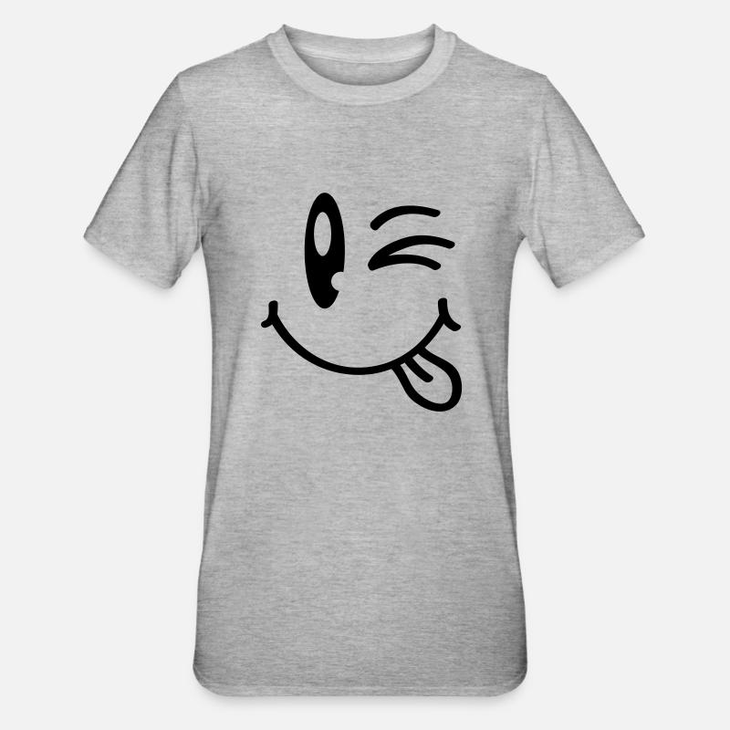 smiley_comedy_o1 - T-shirt polycoton Unisexe - gris chiné