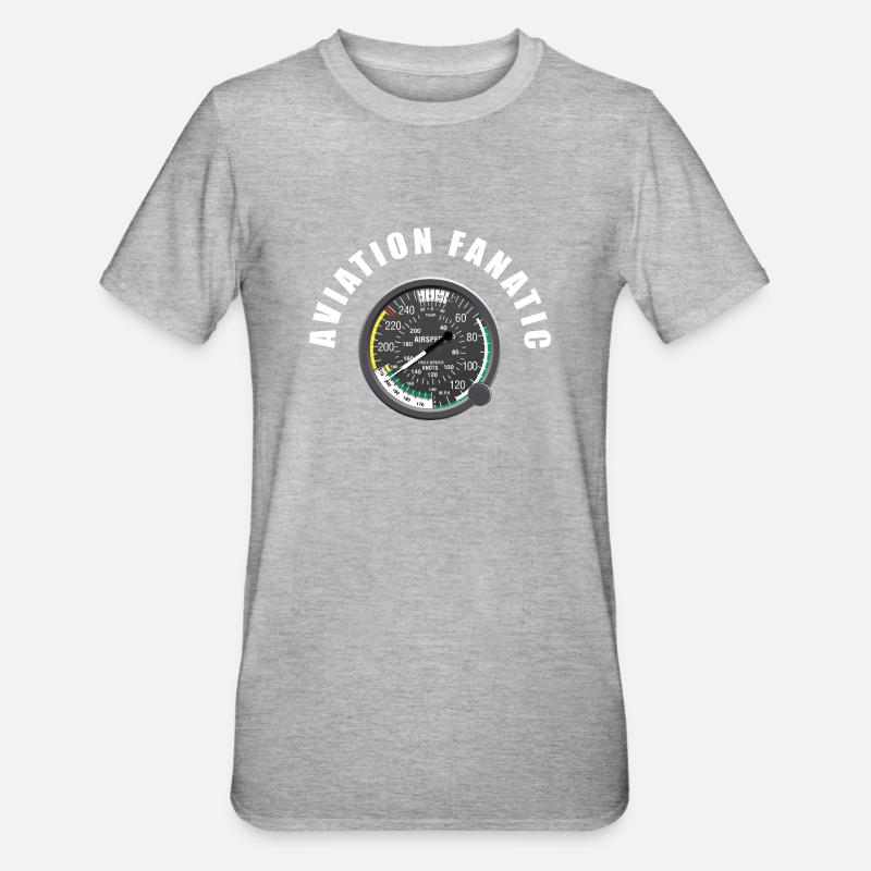 Luftfahrt fanatic - Unisex Polycotton T-Shirt - Grau meliert