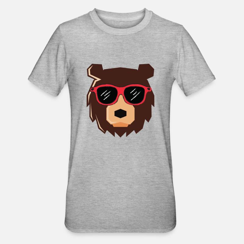 Cooler Bär - Unisex Polycotton T-Shirt - Grau meliert