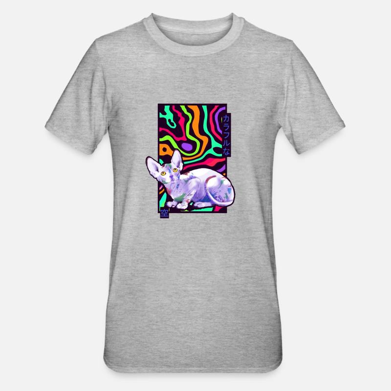 Sphynx Couleurs Chat - T-shirt polycoton Unisexe - gris chiné