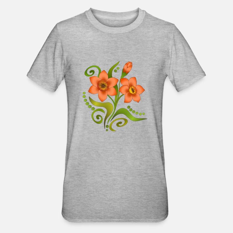 Fleur - T-shirt polycoton Unisexe - gris chiné