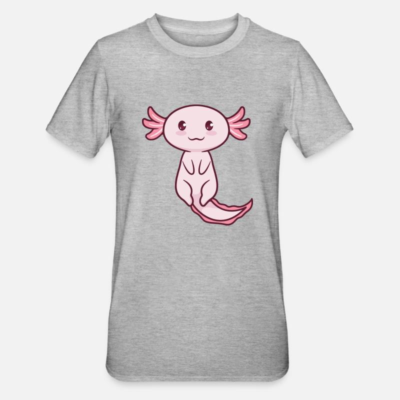Axolotl Sweet - T-shirt polycoton Unisexe - gris chiné