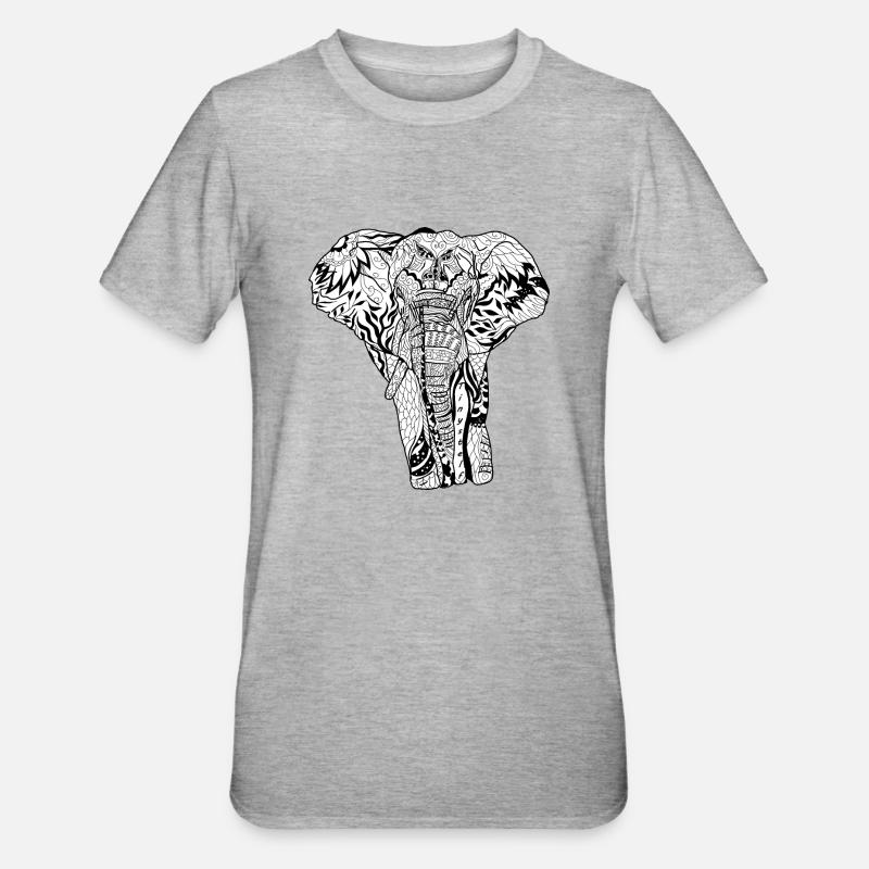 ELEPHANT - T-shirt polycoton Unisexe - gris chiné