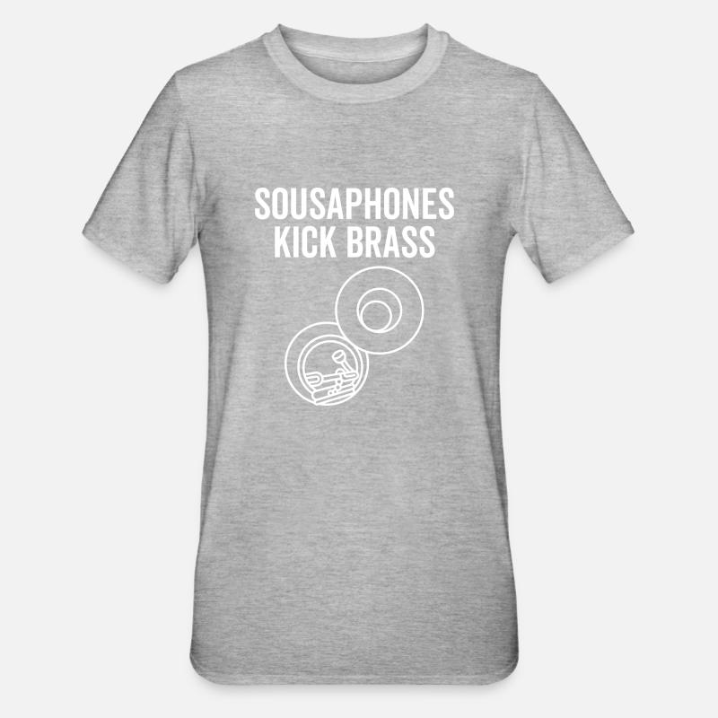 Sousaphone Kick Brass - Unisex Polycotton T-Shirt - Grau meliert