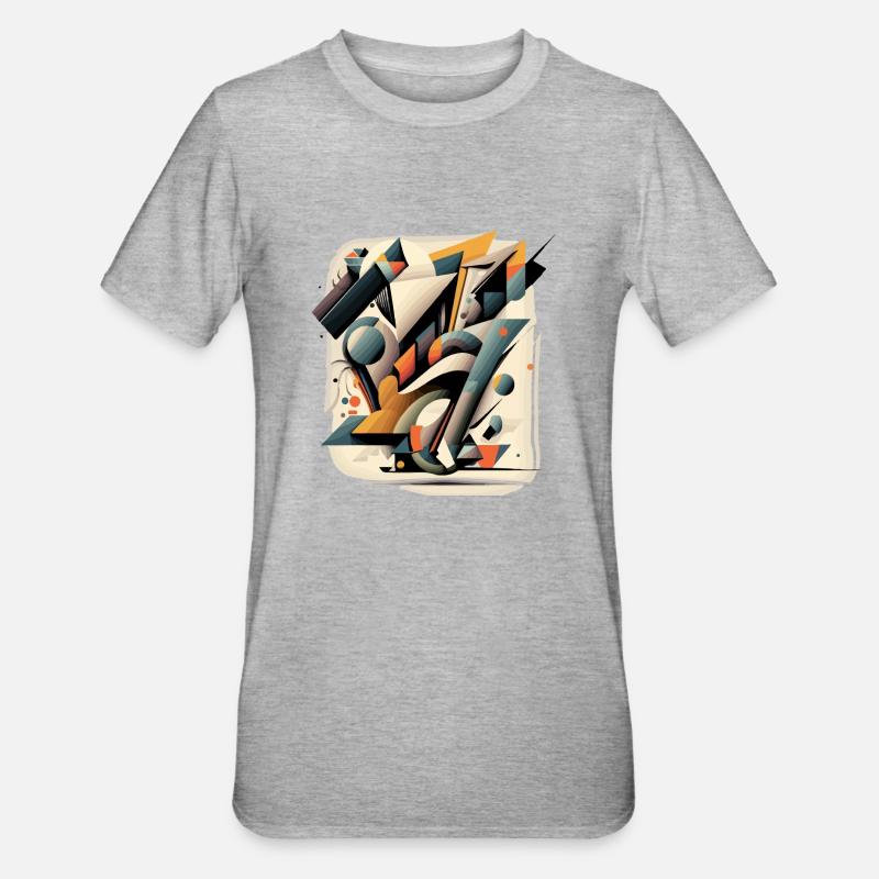 Géométrie abstraite - T-shirt polycoton Unisexe - gris chiné
