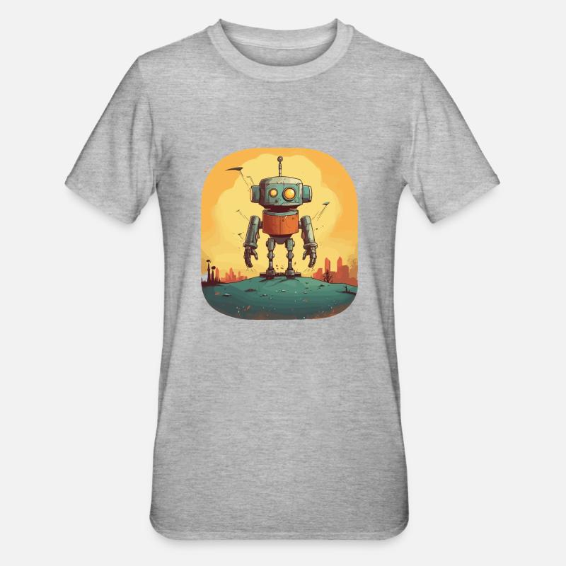Robot - T-shirt polycoton Unisexe - gris chiné