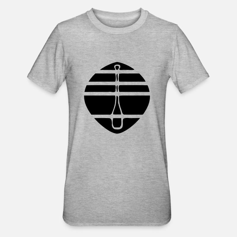 black paddle logo - Unisex Polycotton T-Shirt - heather grey