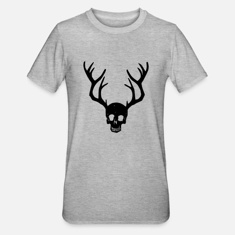 Geweih-Sake - Unisex Polycotton T-Shirt - Grau meliert