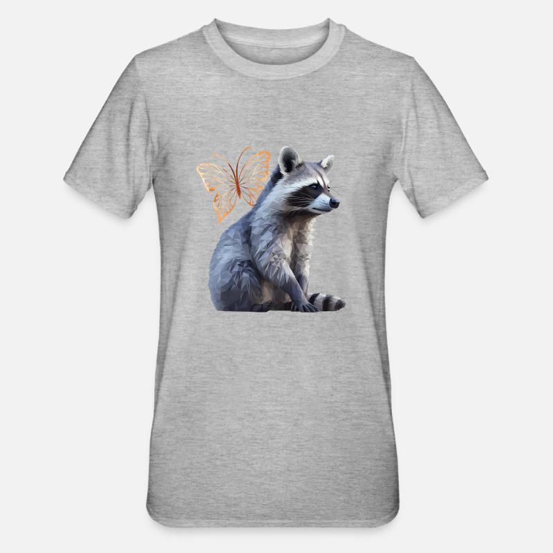 Waschbär - Unisex Polycotton T-Shirt - Grau meliert