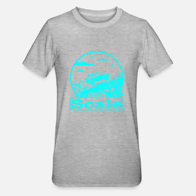 superScale Logo cyan1 - T-shirt polycoton Unisexe - gris chiné