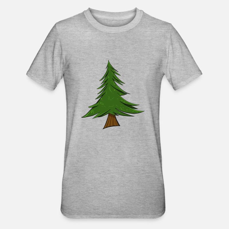 Fir | Christmas Tree | Pine Tree - Unisex Polycotton T-Shirt - heather grey