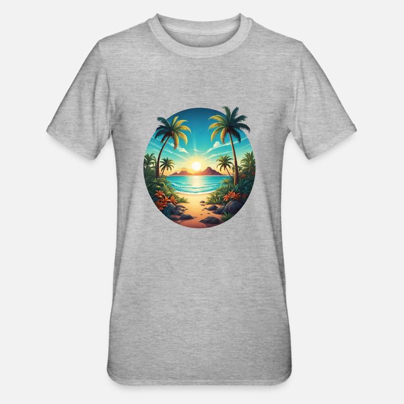 Sur la plage - T-shirt polycoton Unisexe - gris chiné