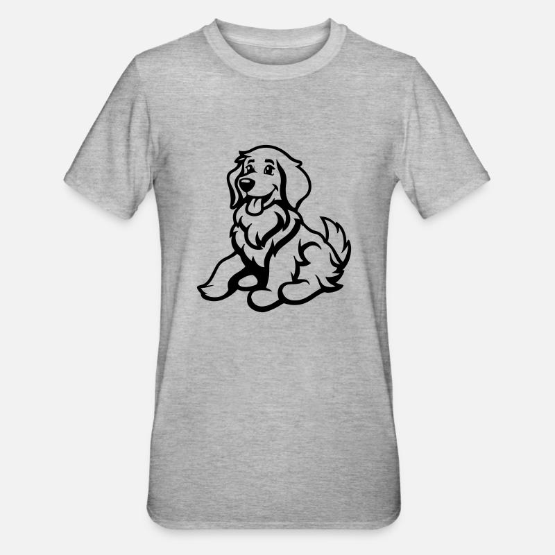 hund comic tier - Unisex Polycotton T-Shirt - Grau meliert