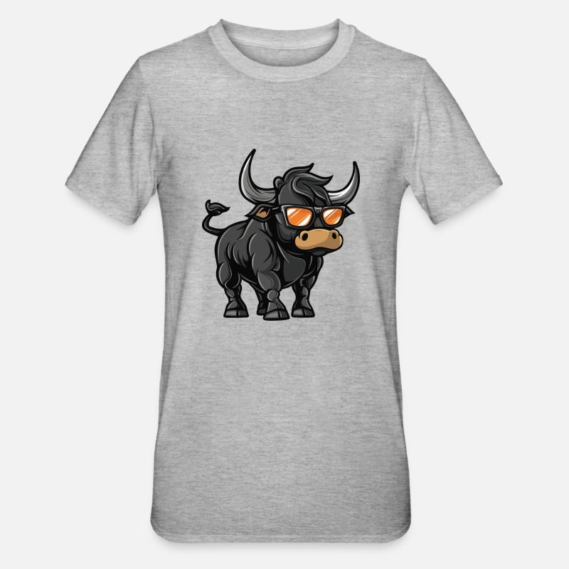 Taurus Bande dessinée Cool - T-shirt polycoton Unisexe - gris chiné
