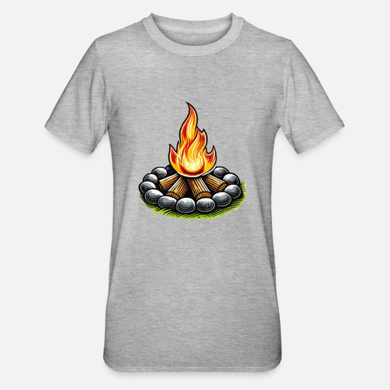 Feu de camp - T-shirt polycoton Unisexe - gris chiné