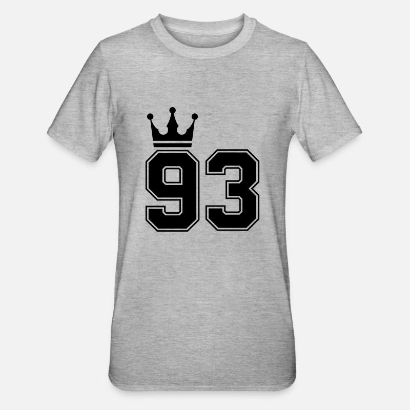93 krone - Unisex Polycotton T-Shirt - Grau meliert