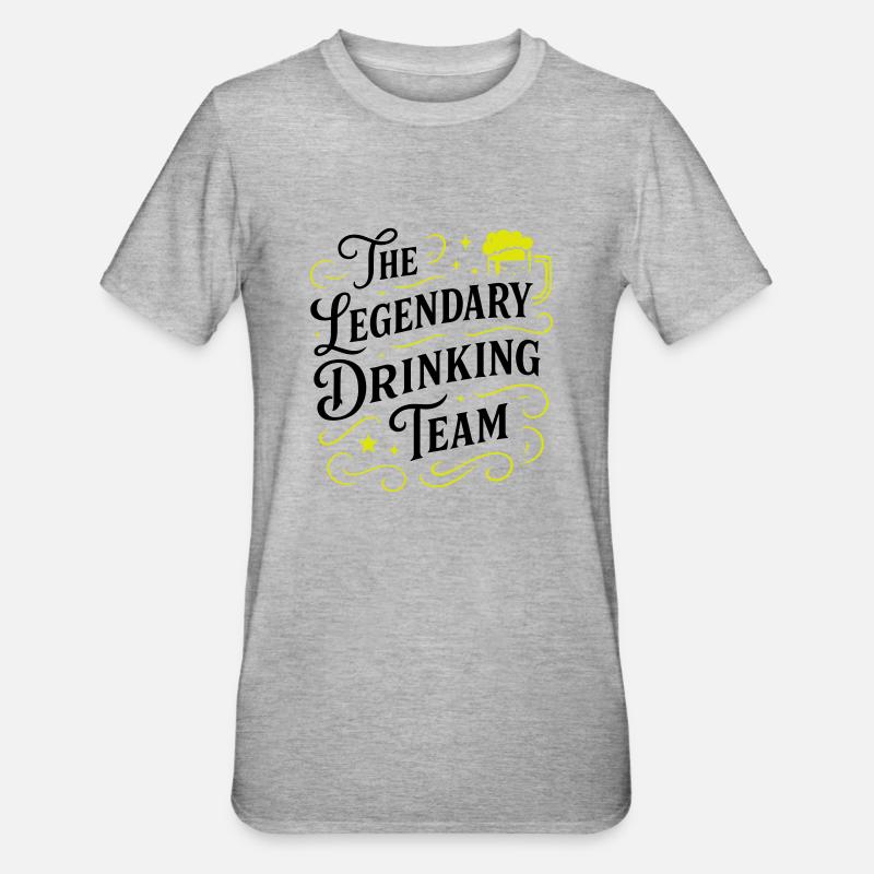 Drinking Team Spruch - Unisex Polycotton T-Shirt - Grau meliert