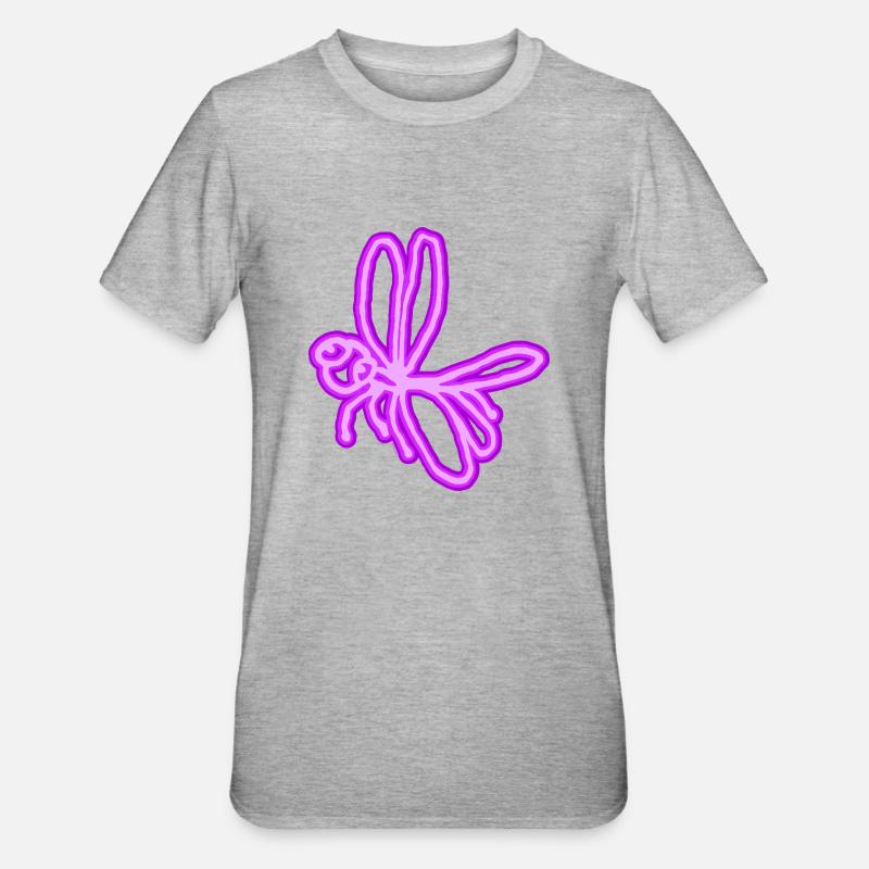 Libellule néon - T-shirt polycoton Unisexe - gris chiné