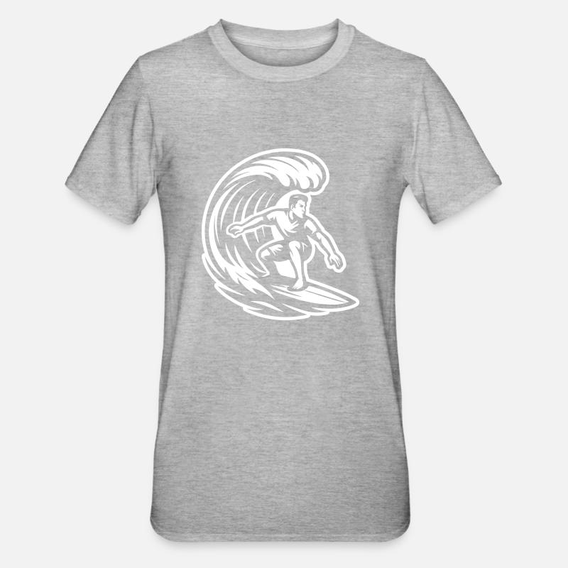 Surfeur Wave Surf - T-shirt polycoton Unisexe - gris chiné