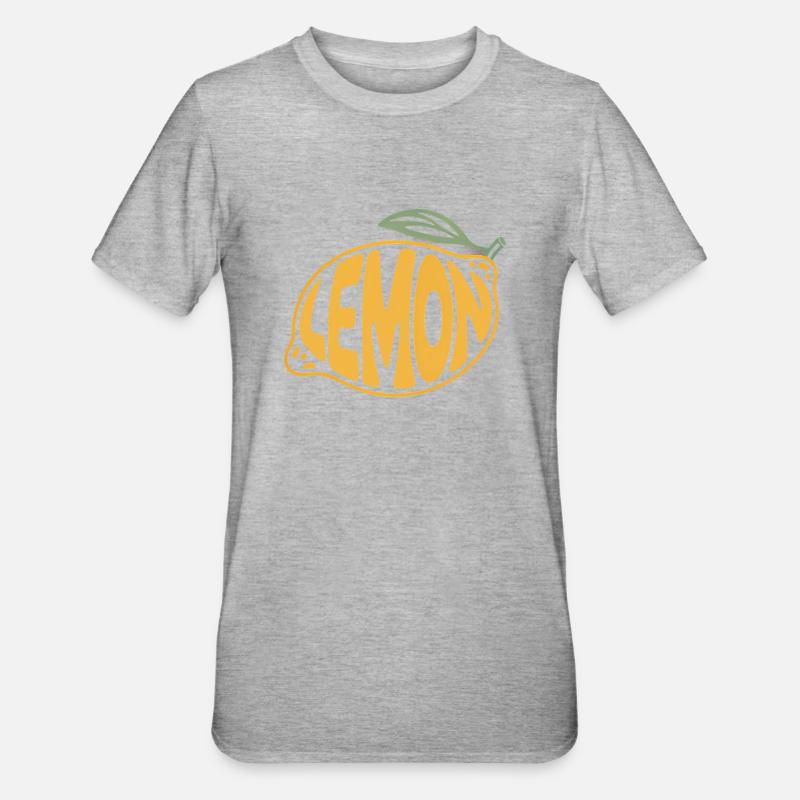 Lemon - Cool Fruit Logo - Unisex Polycotton T-Shirt - heather grey