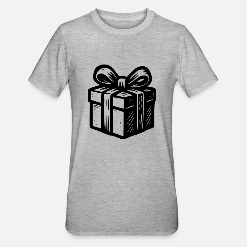 Weihnachtsgeschenk - Unisex Polycotton T-Shirt - Grau meliert