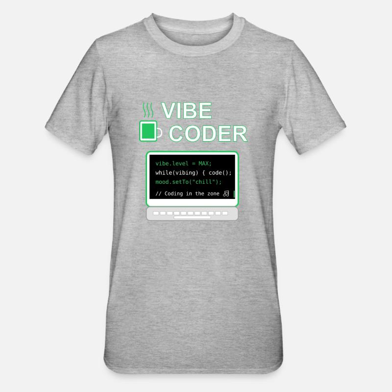 Codeur Vibe - T-shirt polycoton Unisexe - gris chiné