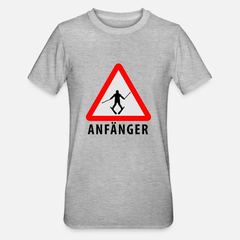 Ski Anfänger - T-shirt polycoton Unisexe - gris chiné