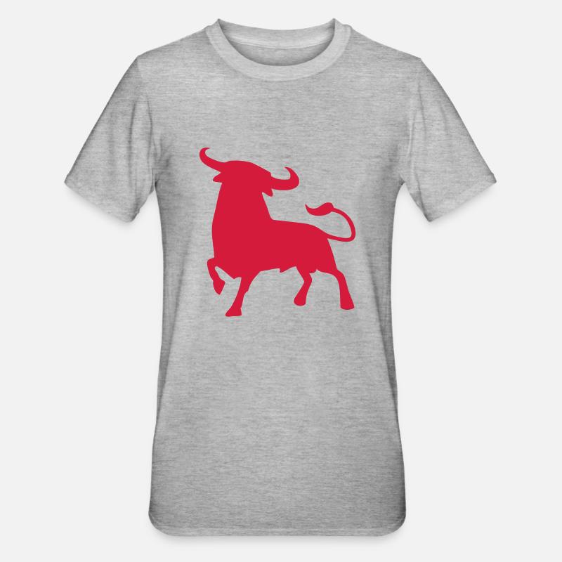 Stier kampfstier andalusien spanischer baskischer - Unisex Polycotton T-Shirt - Grau meliert
