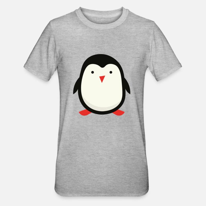 Netter kleiner Pinguin - Unisex Polycotton T-Shirt - Grau meliert