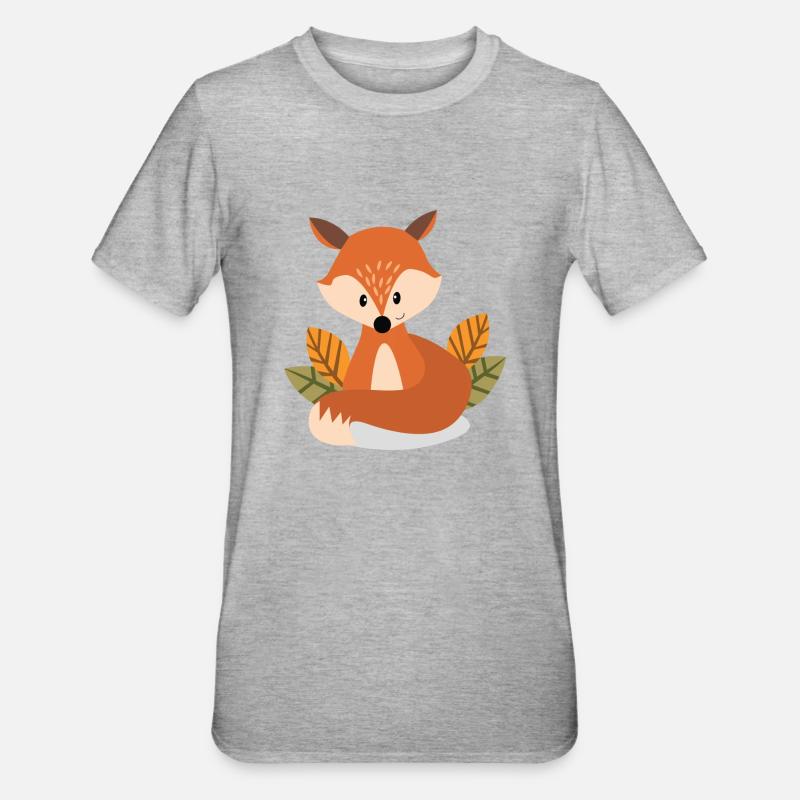Fox - Unisex Polycotton T-Shirt - heather grey