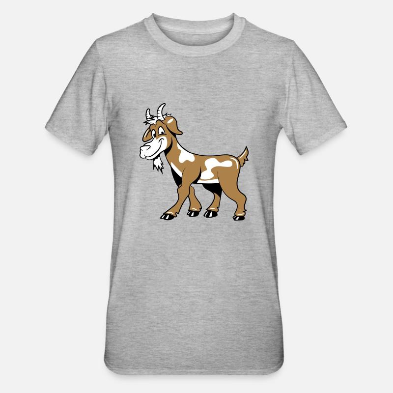 Ziege freundlich lieb - Unisex Polycotton T-Shirt - Grau meliert