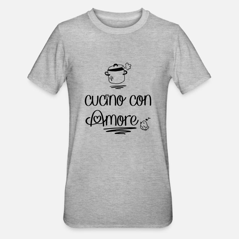 Kochen mit liebe - Unisex Polycotton T-Shirt - Grau meliert