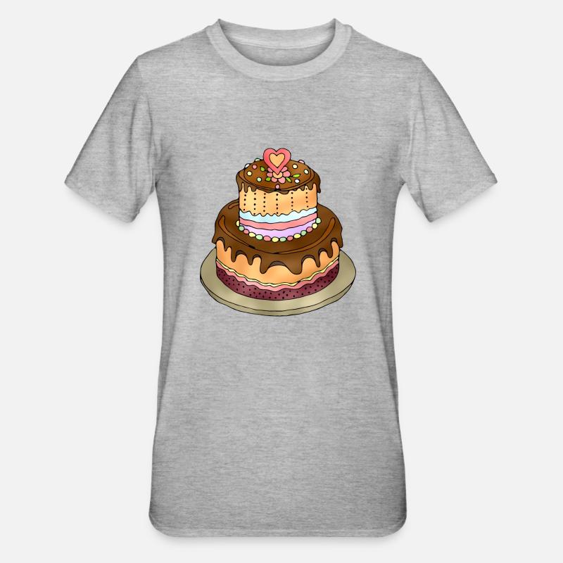 Kuchen - Unisex Polycotton T-Shirt - Grau meliert
