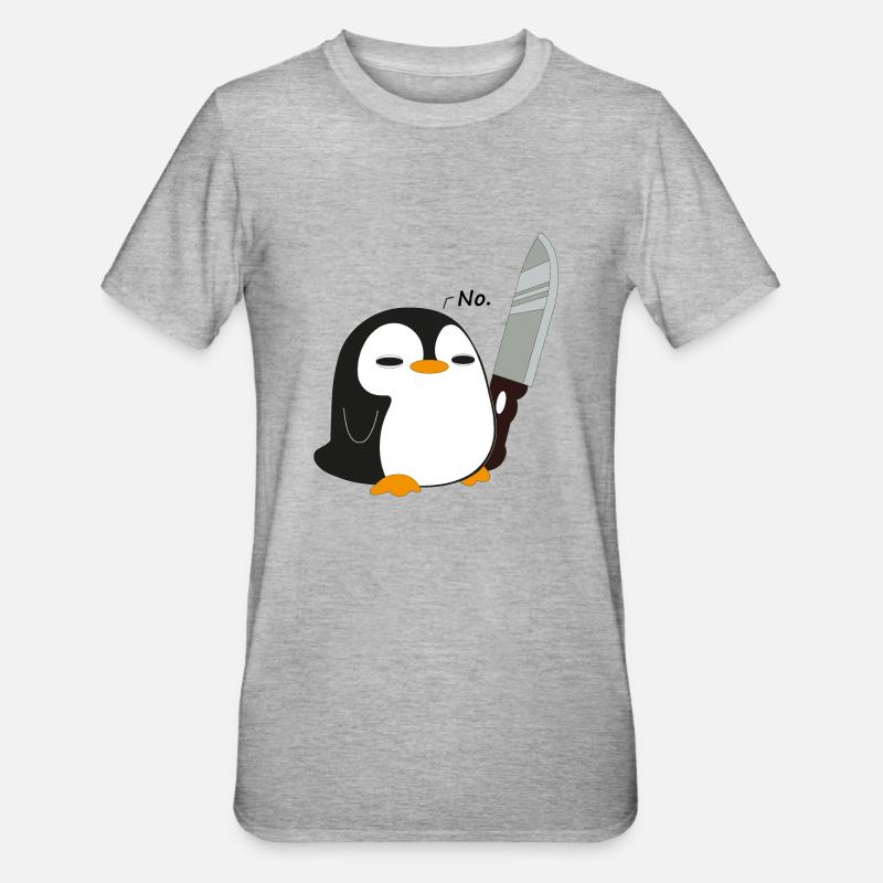 Penguin dit Non - T-shirt polycoton Unisexe - gris chiné