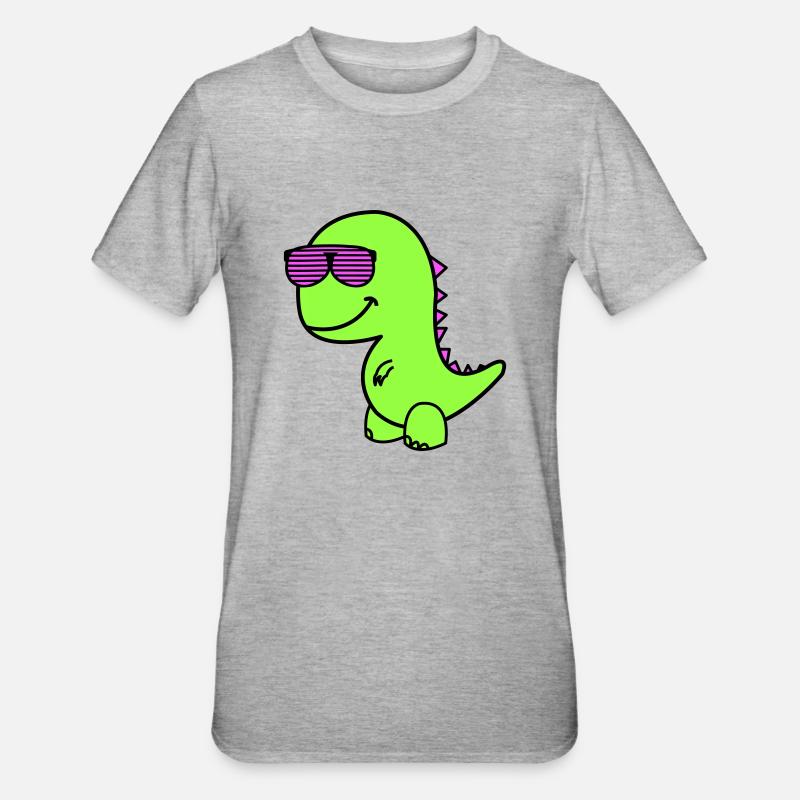 Cool Dino - Unisex Polycotton T-Shirt - Grau meliert
