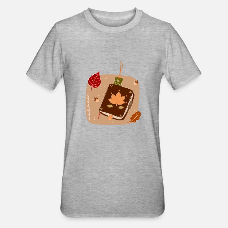 Herbst Bücher - Unisex Polycotton T-Shirt - Grau meliert
