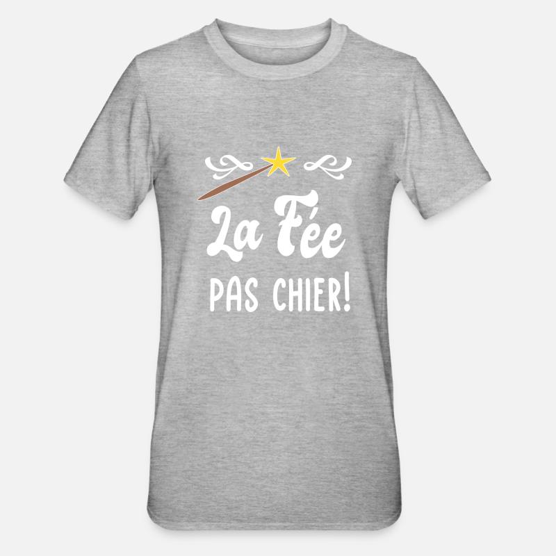 La fée pas chier! - T-shirt polycoton Unisexe - gris chiné
