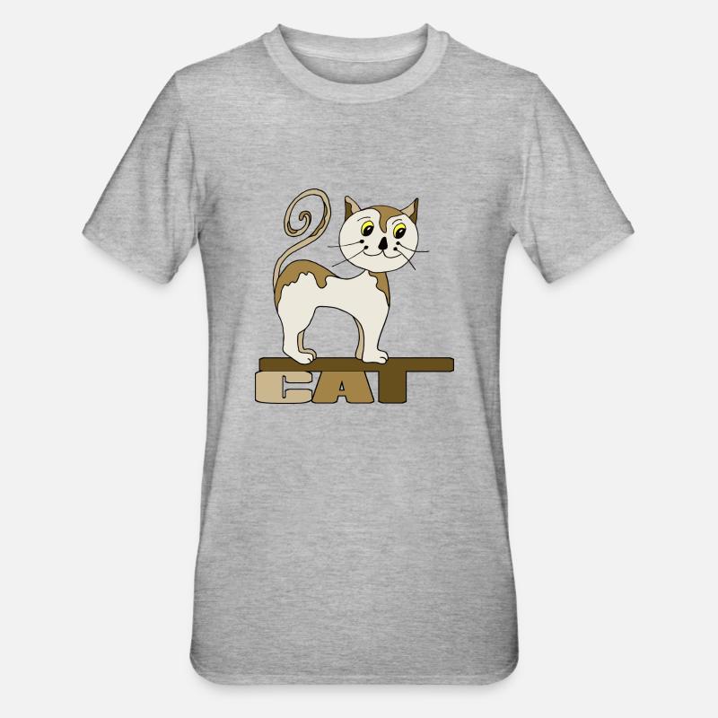 Chat - T-shirt polycoton Unisexe - gris chiné
