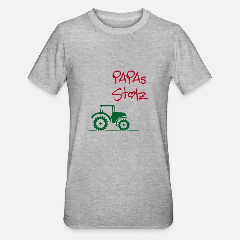 Papas Stolz Traktor - Unisex Polycotton T-Shirt - Grau meliert